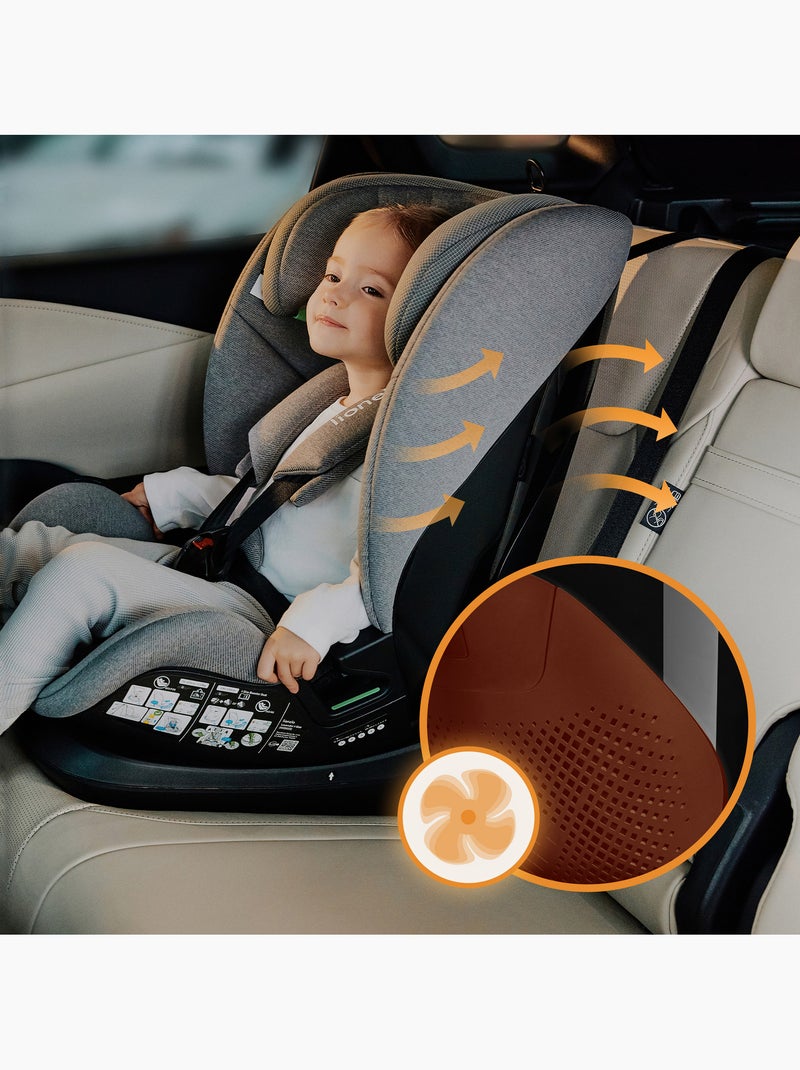 Siège auto 76-150cm LIONELO Lavender i-Size - ISOFIX - Ventilation - Groupe 1/2/3 Noir - Kiabi