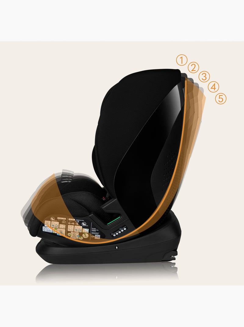 Siège auto 76-150cm LIONELO Lavender i-Size - ISOFIX - Ventilation - Groupe 1/2/3 Noir - Kiabi