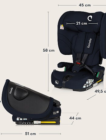 Siège auto 76-150cm LIONELO Nelly i-Size - ISOFIX - Pliable - Sangle TopTether - Groupe 1/2/3