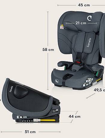 Siège auto 76-150cm LIONELO Nelly i-Size - ISOFIX - Pliable - Sangle TopTether - Groupe 1/2/3