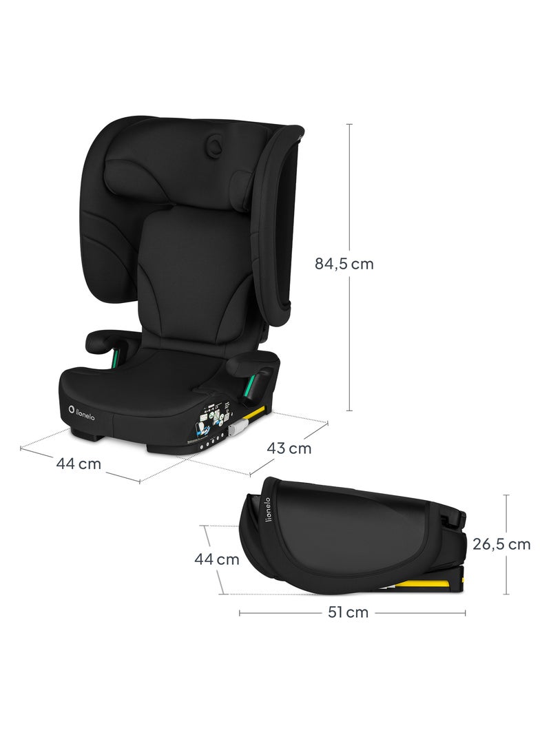 Siège auto 76-150cm LIONELO Orin i-Size - ISOFIX - Pliable - Léger - Groupe 1/2/3 Noir - Kiabi