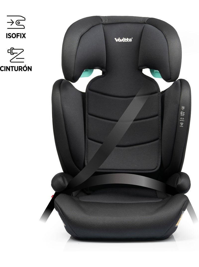 Siège auto Bakan Ifix 100-150 cm Vivitta BLACK CROSS EMBOSSED Noir - Kiabi