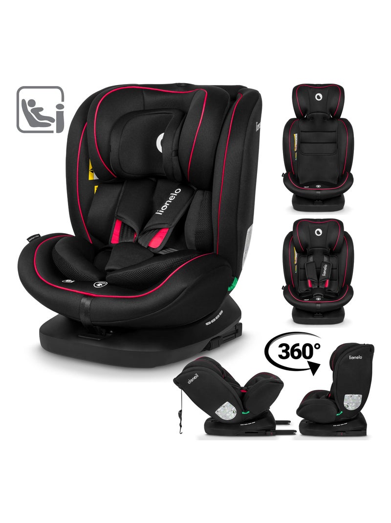 Siège-auto bébé évolutif LIONELO Bastiaan i-Size - Groupe 0/1/2/3 - 360° ISOFIX - Noir Noir Rouge - Kiabi