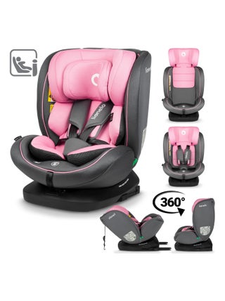 Siège-auto bébé évolutif LIONELO Bastiaan i-Size - Groupe 0/1/2/3 - 360° ISOFIX - Rose