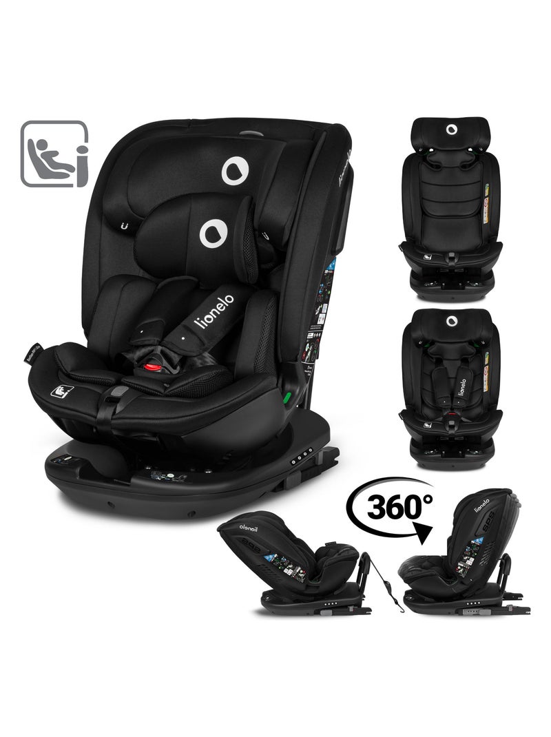 Siège-auto bébé évolutif LIONELO Bastiaan RWF i-Size - Groupe 0/1/2/3 - 360° ISOFIX - Noir Noir - Kiabi