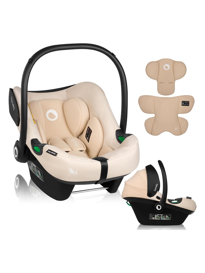 Siège-auto bébé LIONELO Astrid i-Size - 40-87 cm - De 0 à 13 Kg - Groupe 0+ Beige/Noir - Kiabi