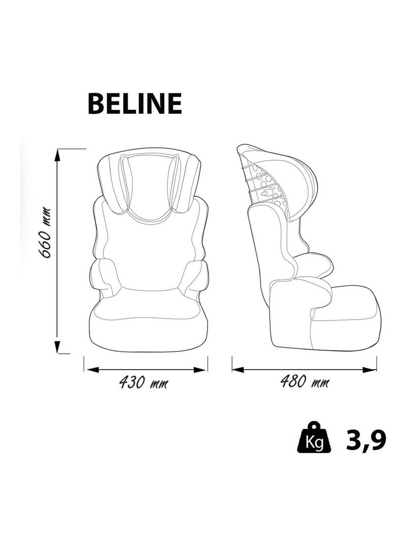 Siège Auto Beline Groupe 1/2/3 (9-36kg) - Flamingo Rose clair - Kiabi