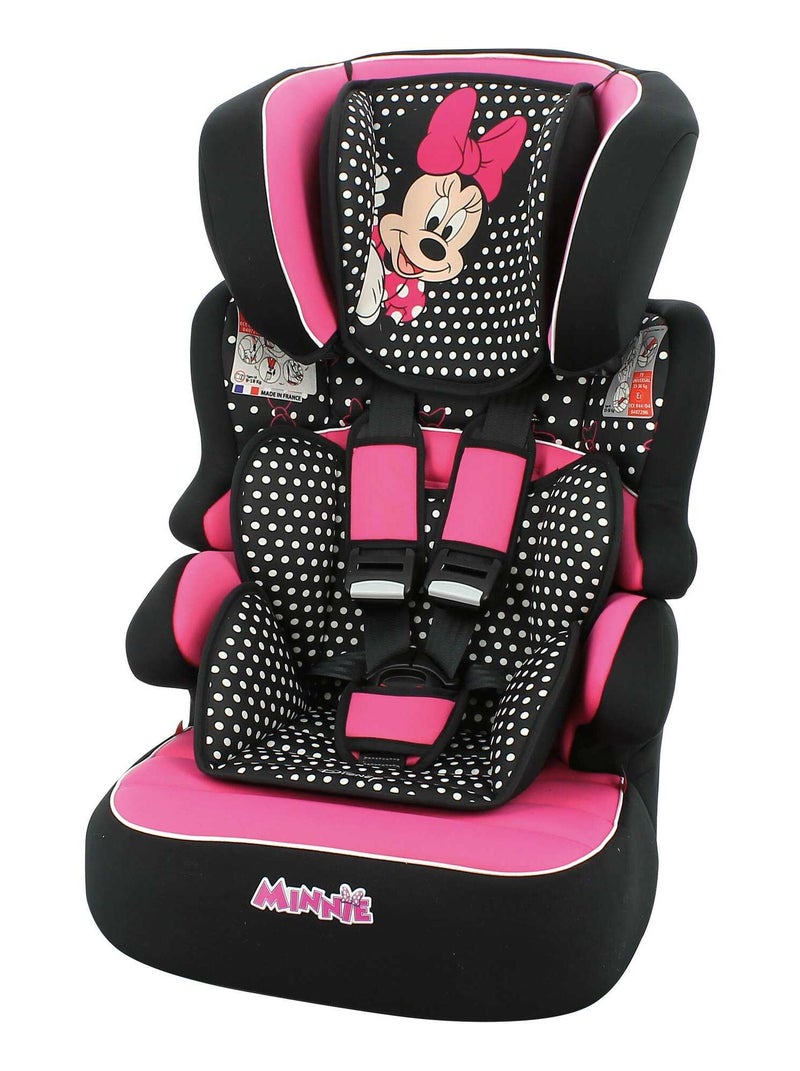 Siège Auto Beline Groupe 1/2/3 (9-36kg) - Minnie Luxe Noir Rose - Kiabi