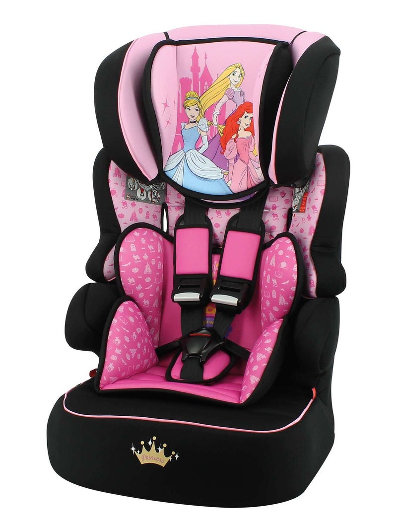 Siège Auto Beline Groupe 1/2/3 (9-36kg) - Princess Luxe Noir Rose - Kiabi