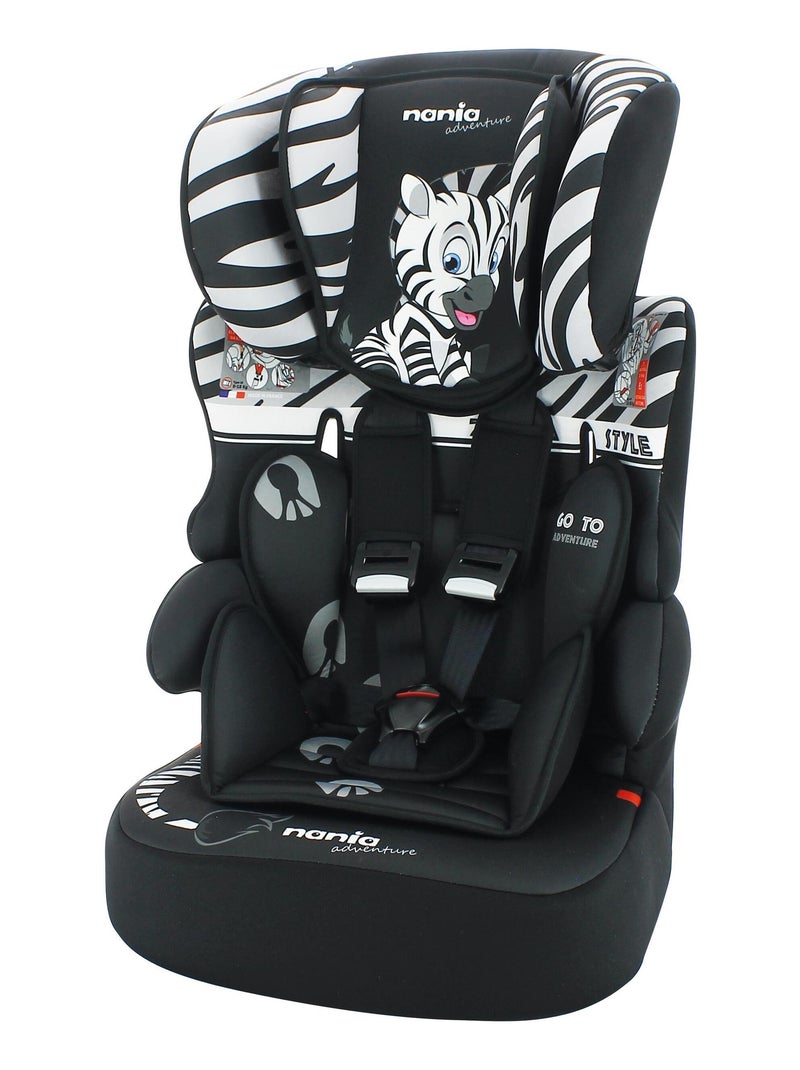 Siège Auto Beline Groupe 1/2/3 (9-36kg )- Zèbre Noir Blanc - Kiabi