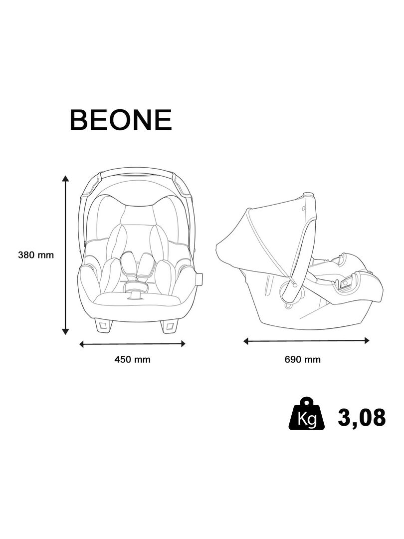 Siège Auto Beone Groupe 0+ (0-13kg) - Disney Minnie Rouge - Kiabi