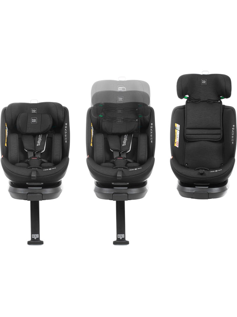 Siège auto Core Ifix avec Support Leg  40-150 cm Babyauto BLACK LINE EMBOSSED Noir Noir - Kiabi