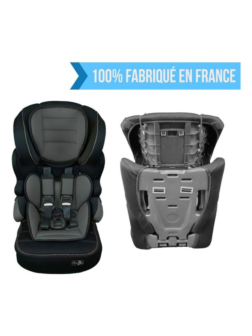 Siège auto et rehausseur - Groupe 1.2.3 - Monsieur Bébé - Noir Gris - Kiabi  - 79.90€