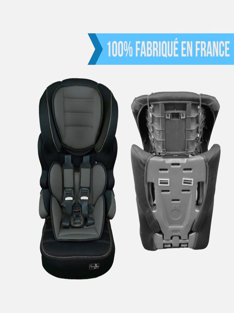Siège auto et rehausseur - Groupe 1.2.3 - Monsieur Bébé Noir Gris - Kiabi