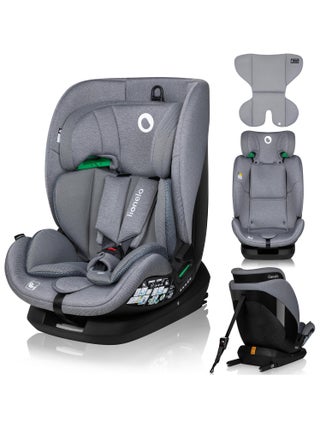 Siège auto évolutif 76-150cm - LIONELO Lavender i-Size - Groupe 1/2/3 - ISOFIX - Gris