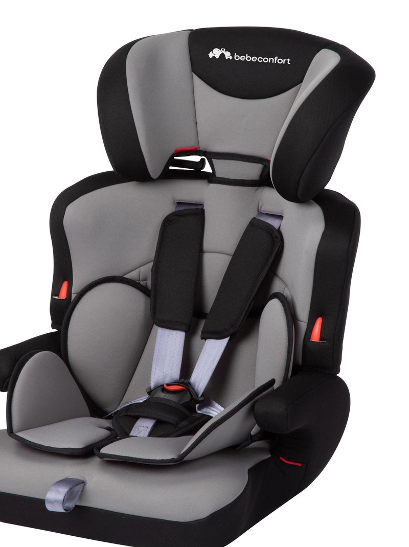 Siège auto évolutif BEBECONFORT Ever Safe+, Groupe 1/2/3, ceinturé, avec réducteur, Hot Grey Noir Gris - Kiabi