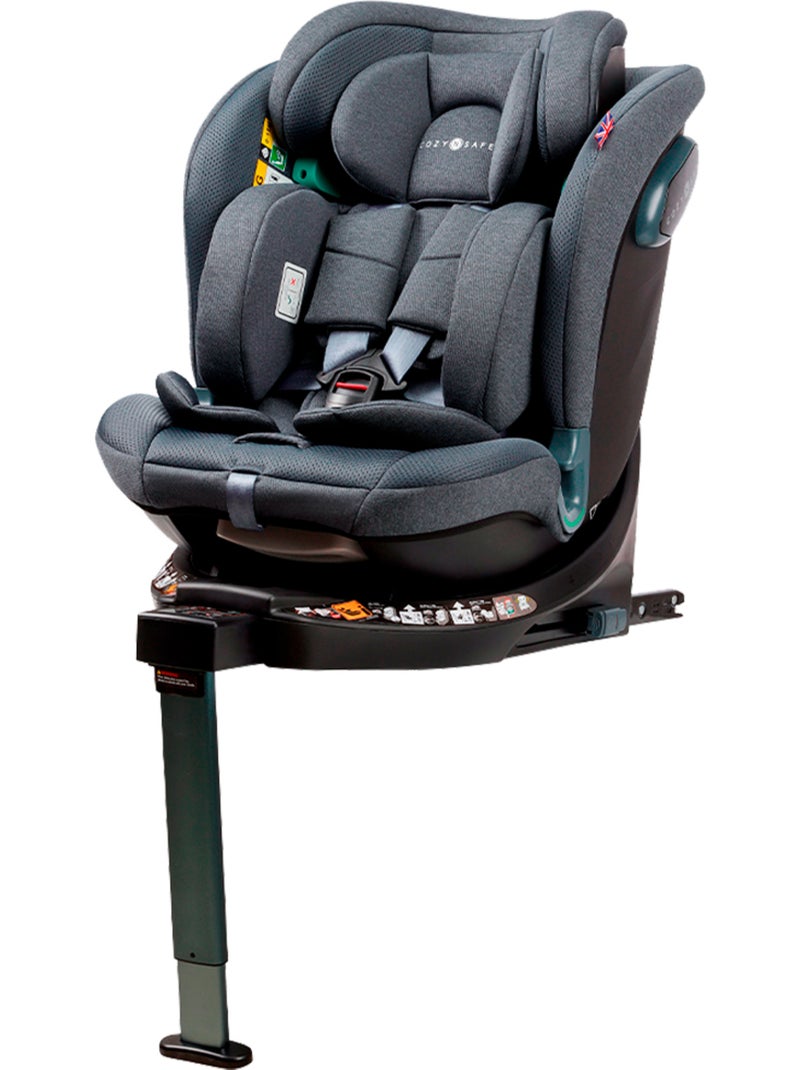 Siège Auto Évolutif (Group 0 1 2 3) 40-150 cm Isofix Pivotant iSize Cozy N Safe Standford Graphite Gris Noir - Kiabi