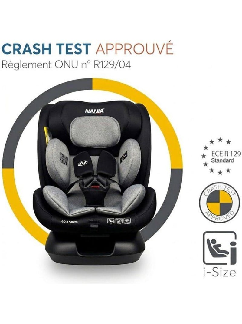 Siège auto évolutif i-size 40-150 cm groupe 0/1/2/3 inclinable - prato evol - nania Noir - Kiabi