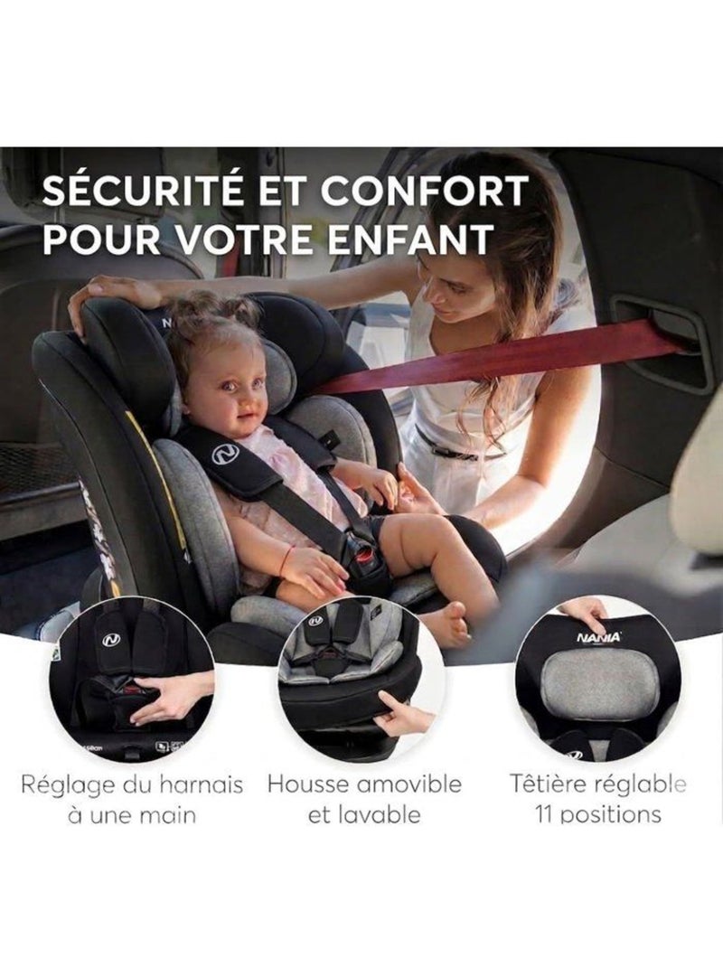 Siège auto évolutif i-size 40-150 cm groupe 0/1/2/3 inclinable - prato evol - nania Noir - Kiabi