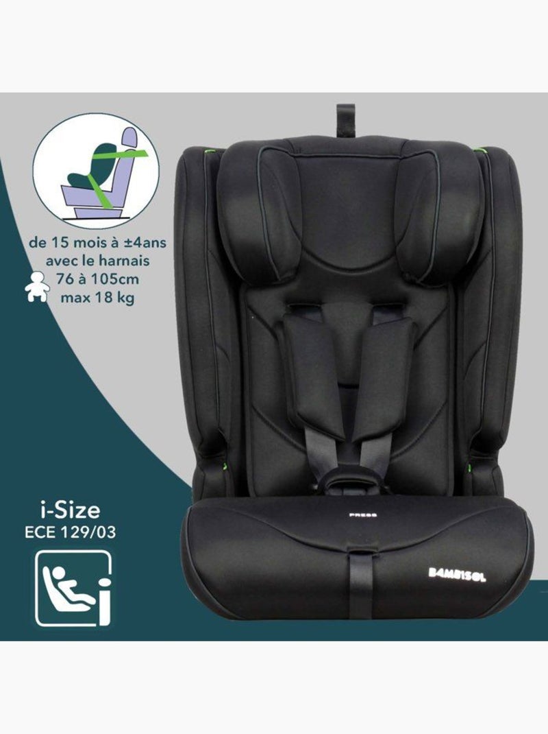 Siège auto évolutif i-size 76-150 cm groupe 1/2/3 ceinturé - ay570n - bambisol Noir - Kiabi