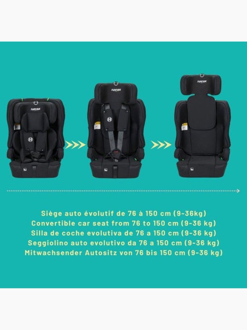 Siège auto évolutif i-size 76-150 cm groupe 1/2/3 ceinturé avec réducteur - rio - nania - Kiabi Siège auto évolutif i-size 76-150 cm groupe 1/2/3 ceinturé avec réducteur - rio - nania - Kiabi