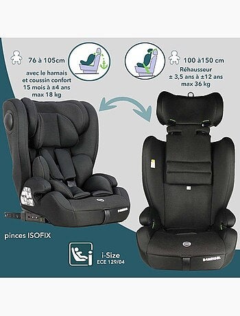 Siège auto évolutif i-size 76-150 cm groupe 1/2/3 isofix avec réducteur - ay575n - bambisol