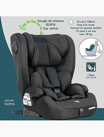 Siège auto évolutif i-size 76-150 cm groupe 1/2/3 isofix avec réducteur - ay575n - bambisol