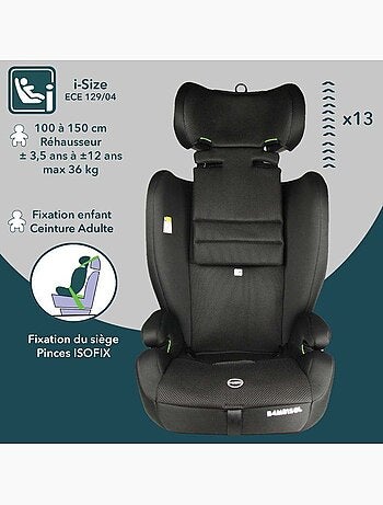 Siège auto évolutif i-size 76-150 cm groupe 1/2/3 isofix avec réducteur - ay575n - bambisol