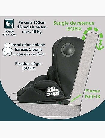 Siège auto évolutif i-size 76-150 cm groupe 1/2/3 isofix avec réducteur - ay575n - bambisol
