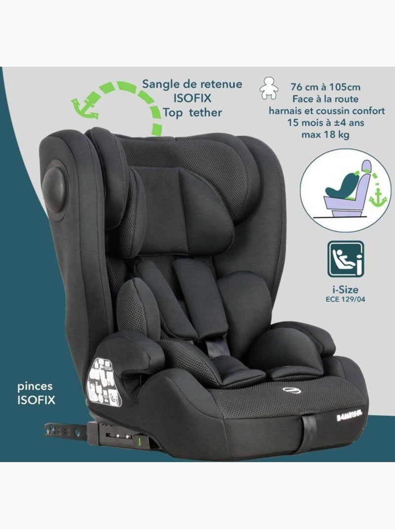 Siège auto évolutif i-size 76-150 cm groupe 1/2/3 isofix avec réducteur - ay575n - bambisol Noir - Kiabi