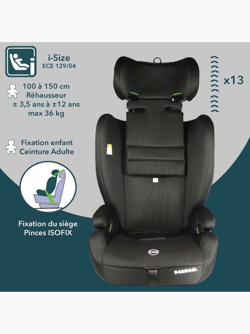 Siège auto évolutif i-size 76-150 cm groupe 1/2/3 isofix avec réducteur - ay575n - bambisol Noir - Kiabi