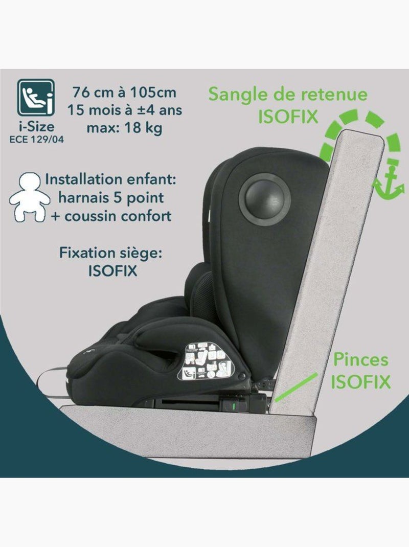 Siège auto évolutif i-size 76-150 cm groupe 1/2/3 isofix avec réducteur - ay575n - bambisol Noir - Kiabi