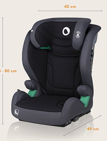 Siège auto évolutif LIONELO Igo i-Size - Large assise - ISOFIX - 100-150 cm - Groupe 2/3