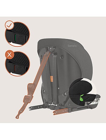 Siège auto évolutif LIONELO Levi Fix i-Size - ISOFIX - 76-150 cm - Groupe 1/2/3
