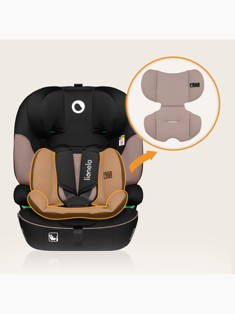 Siège auto évolutif LIONELO Levi i-Size - 76-150 cm - Groupe 1/2/3 Beige/Noir - Kiabi