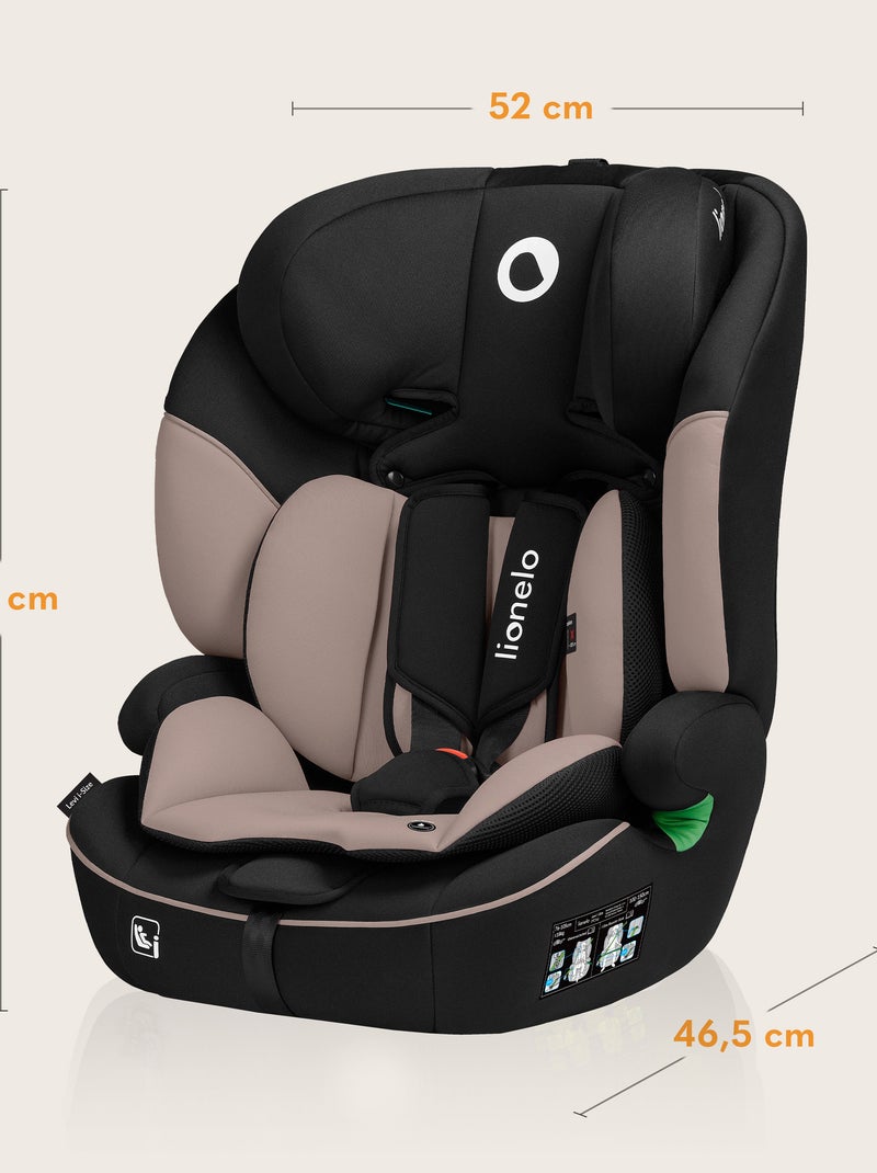 Siège auto évolutif LIONELO Levi i-Size - 76-150 cm - Groupe 1/2/3 Beige/Noir - Kiabi