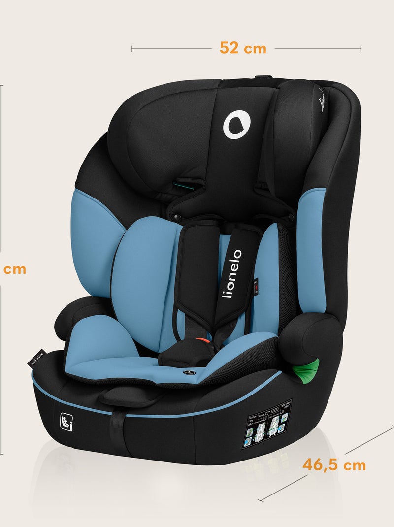 Siège auto évolutif LIONELO Levi i-Size - 76-150 cm - Groupe 1/2/3 Bleu Noir - Kiabi
