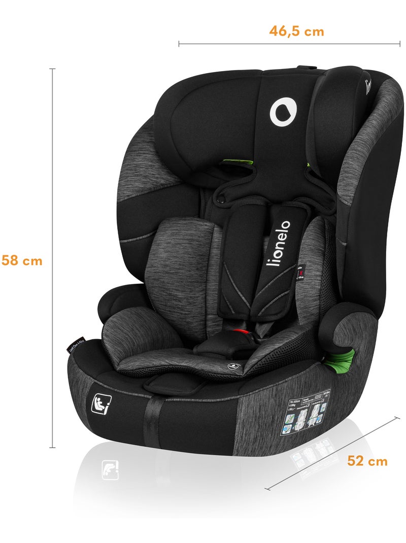 Siège auto évolutif LIONELO Levi One i-Size - 76-150 cm - Groupe 1/2/3 Noir Gris anthracite - Kiabi