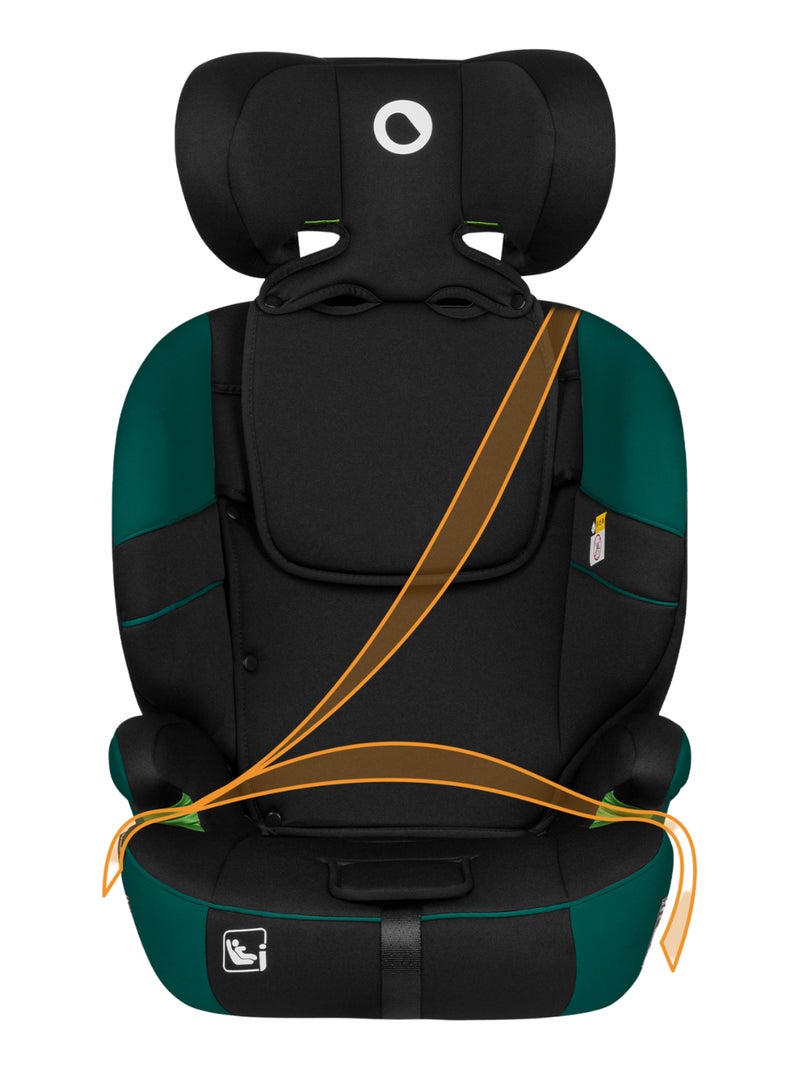 Siège auto évolutif LIONELO Levi One i-Size - 76-150 cm - Groupe 1/2/3 Noir Vert Noir - Kiabi