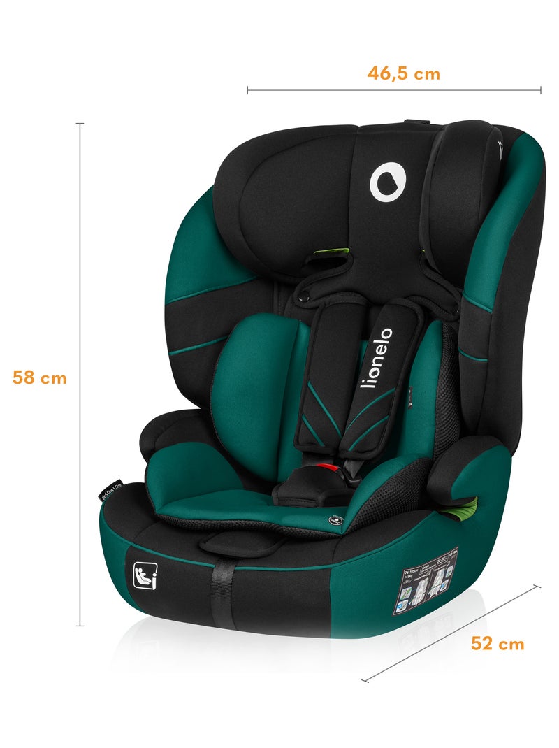 Siège auto évolutif LIONELO Levi One i-Size - 76-150 cm - Groupe 1/2/3 Noir Vert Noir - Kiabi