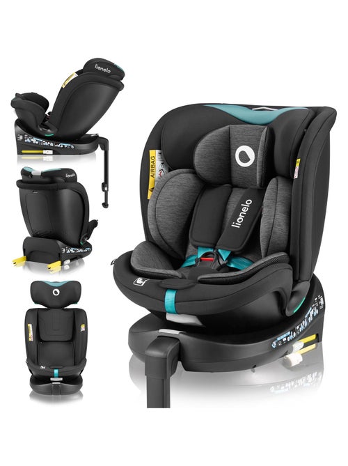 Siège auto évolutif LIONELO Navy i-Size - Base pivotante 360° - 40-150 cm - ISOFIX - Groupe 0+/1/2/3 - Kiabi