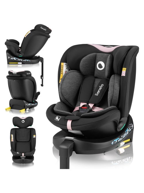 Siège auto évolutif LIONELO Navy i-Size - Base pivotante 360° - 40-150 cm - ISOFIX - Groupe 0+/1/2/3 - Kiabi