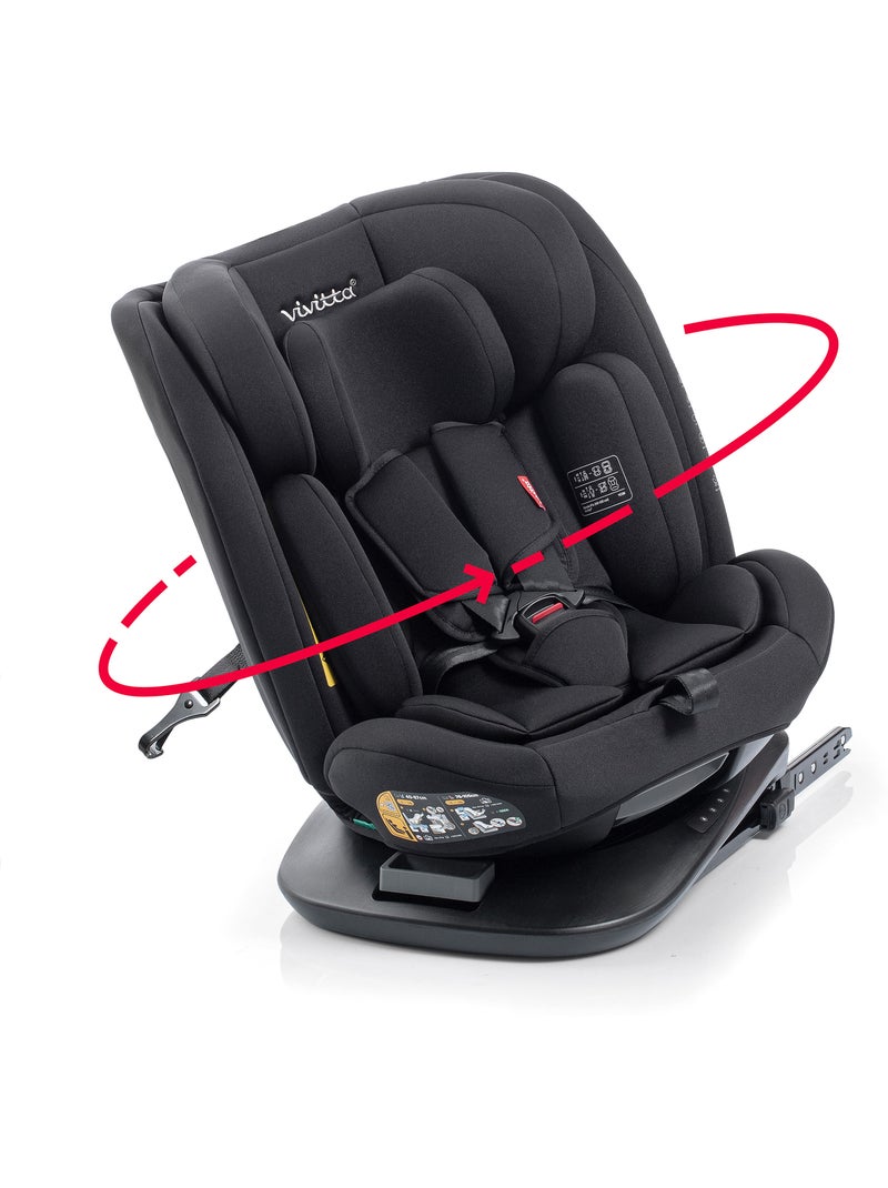 Siège auto Garaia Ifix avec Top Tether 40-150 cm Vivitta INTENSE BLACK Noir Noir - Kiabi