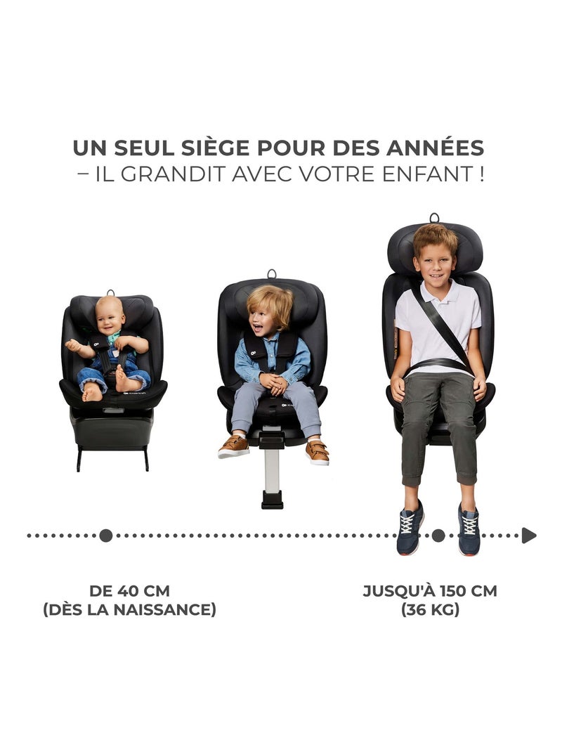 Siège auto i 360 i size modèle pratique et confortable Gris - Kiabi