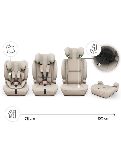 Siège auto i-Size 3-en-1 Kinderkraft COMFORT UP 2 PLUS 76-150 cm R129, rehausseur 140-150 cm - Kiabi