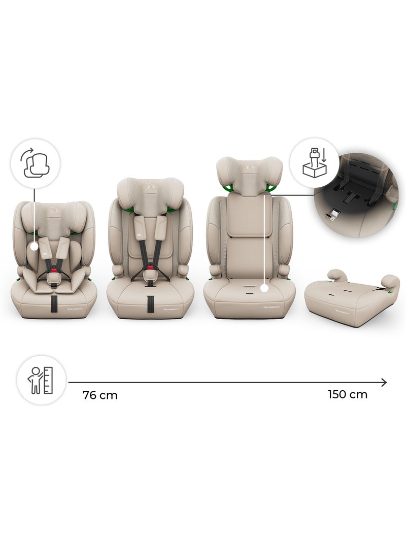 Siège auto i-Size 3-en-1 Kinderkraft COMFORT UP 2 PLUS 76-150 cm R129, rehausseur 140-150 cm Beige - Kiabi