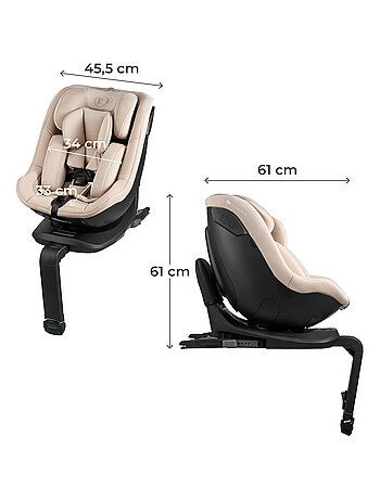 Siège auto i-size avec rotation 360°, sécurité renforcée nouveau tissu