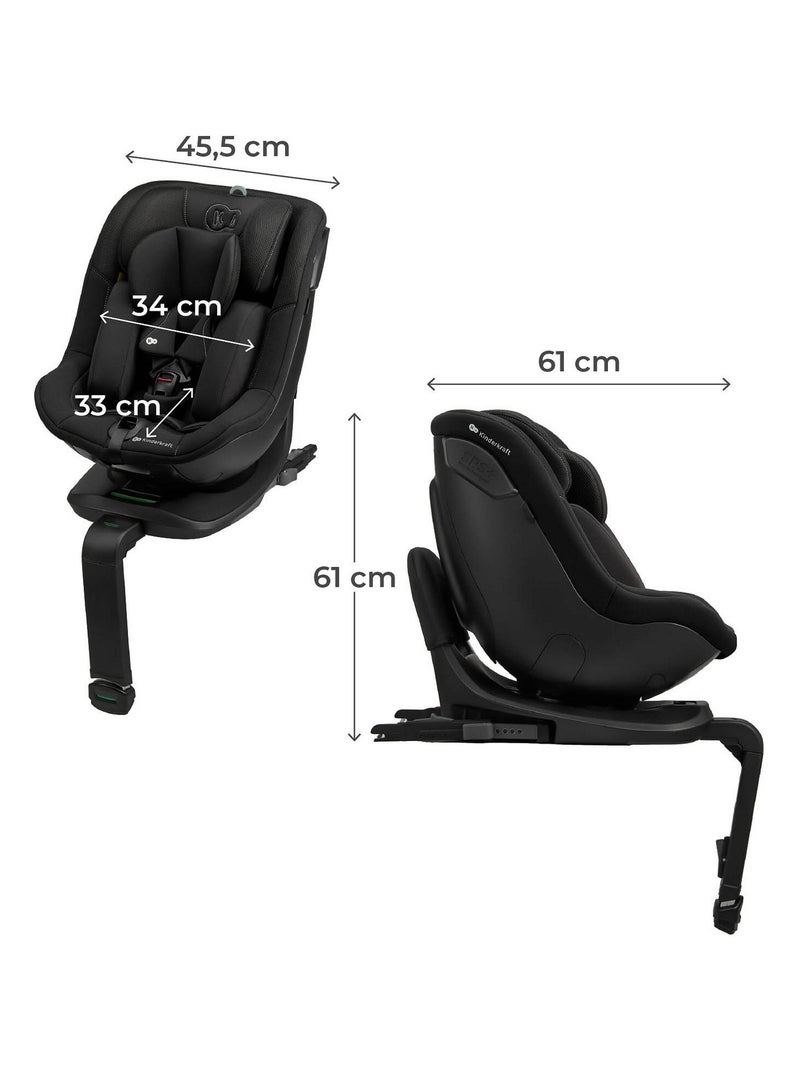 Siège auto i-size avec rotation 360°, sécurité renforcée nouveau tissu Noir - Kiabi