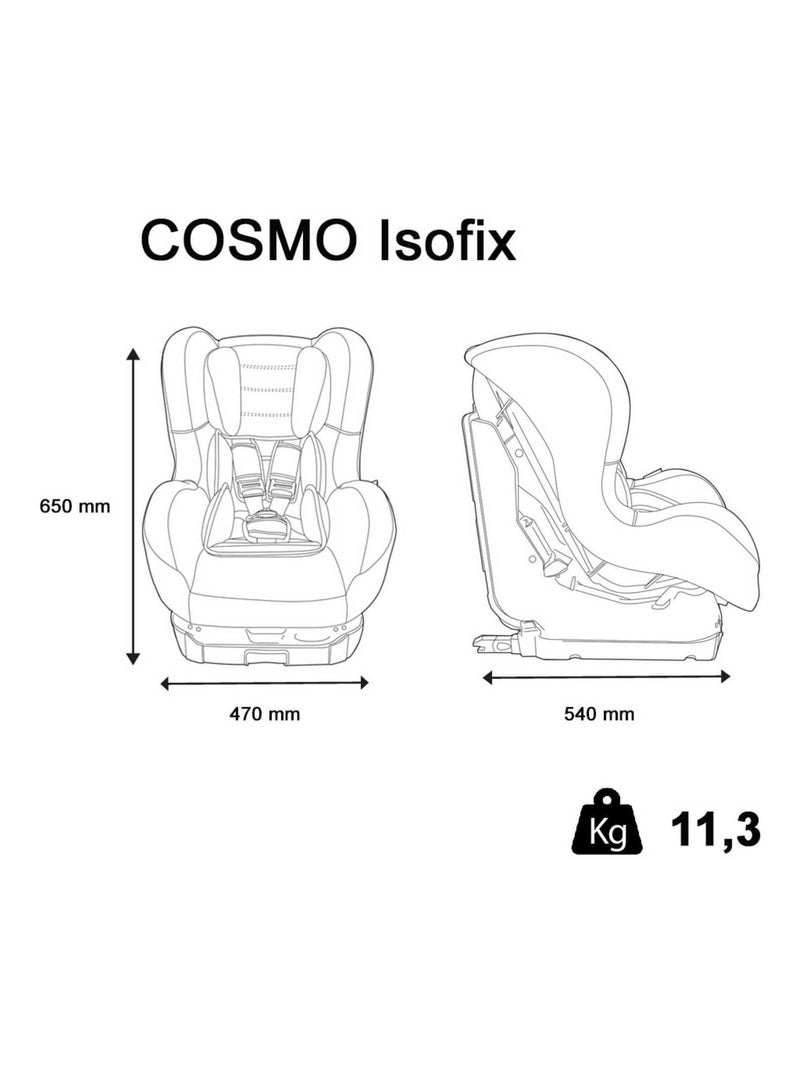 Siège Auto Isofix Cosmo Groupe 0/1 (0-18kg) - Nania Luxe Rouge Rouge - Kiabi