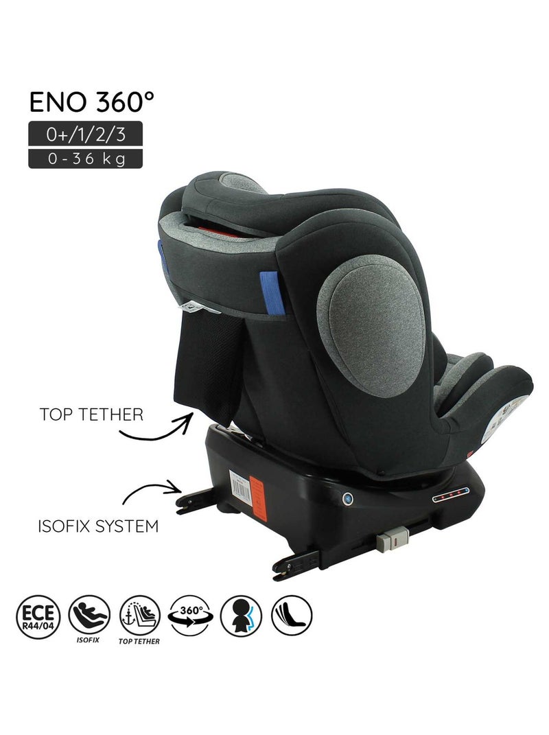 Siège Auto Isofix Eno 360° Groupe 0+/1/2/3 (0-36 Kg) – Nania Noir - Kiabi